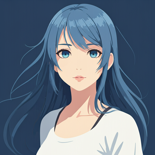 Anime girl with blue hair